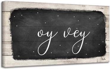 Ready2HangArt 'Oy Vey I' Hanukkah Canvas Wall Art by Olivia Rose