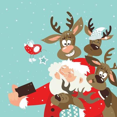 Duni 240x PAPER + DESIGN Tissue-Serviette 33 x 33 cm Selfie Santa 3-lagig
