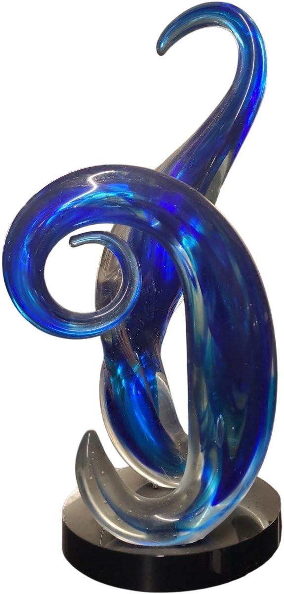 Two of us Glassculptuur - Kristalglas - Groen/Oranje/Blauw - B/D/H: 18 x 33 x 14 cm