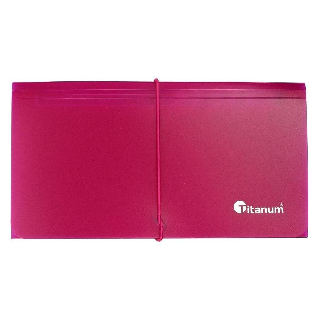 Titanum Faltmappe PP DL mit Gummizug 13 Fächer - rotes TARGI (AH731TIT)
