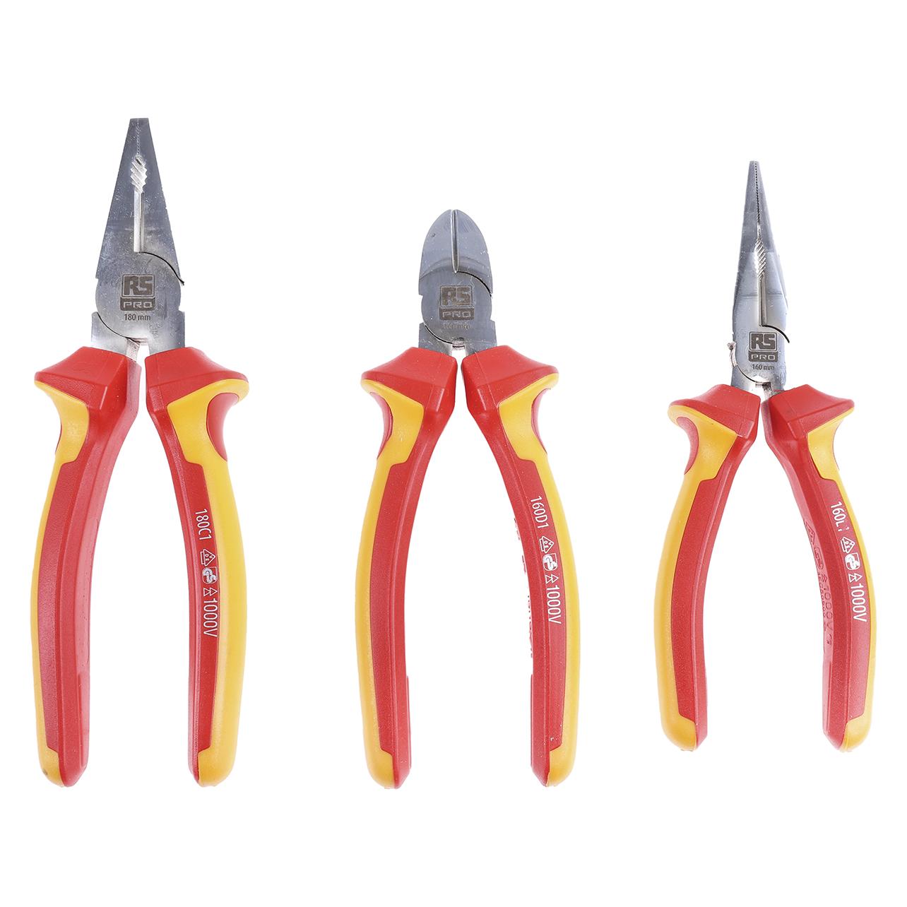 RS PRO 3 pc Insulated Pliers Set (VDE Approved) (300 mm) (1253095)