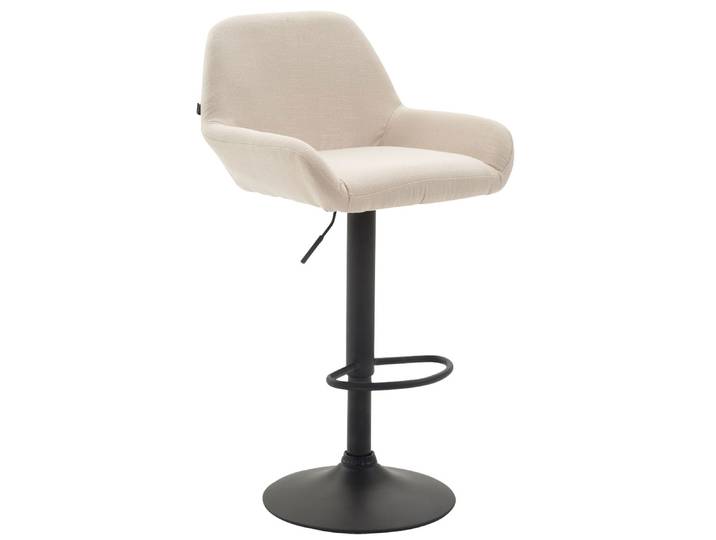 TPFLiving Barhocker Bragnum Gestell schwarz Stoff - Creme