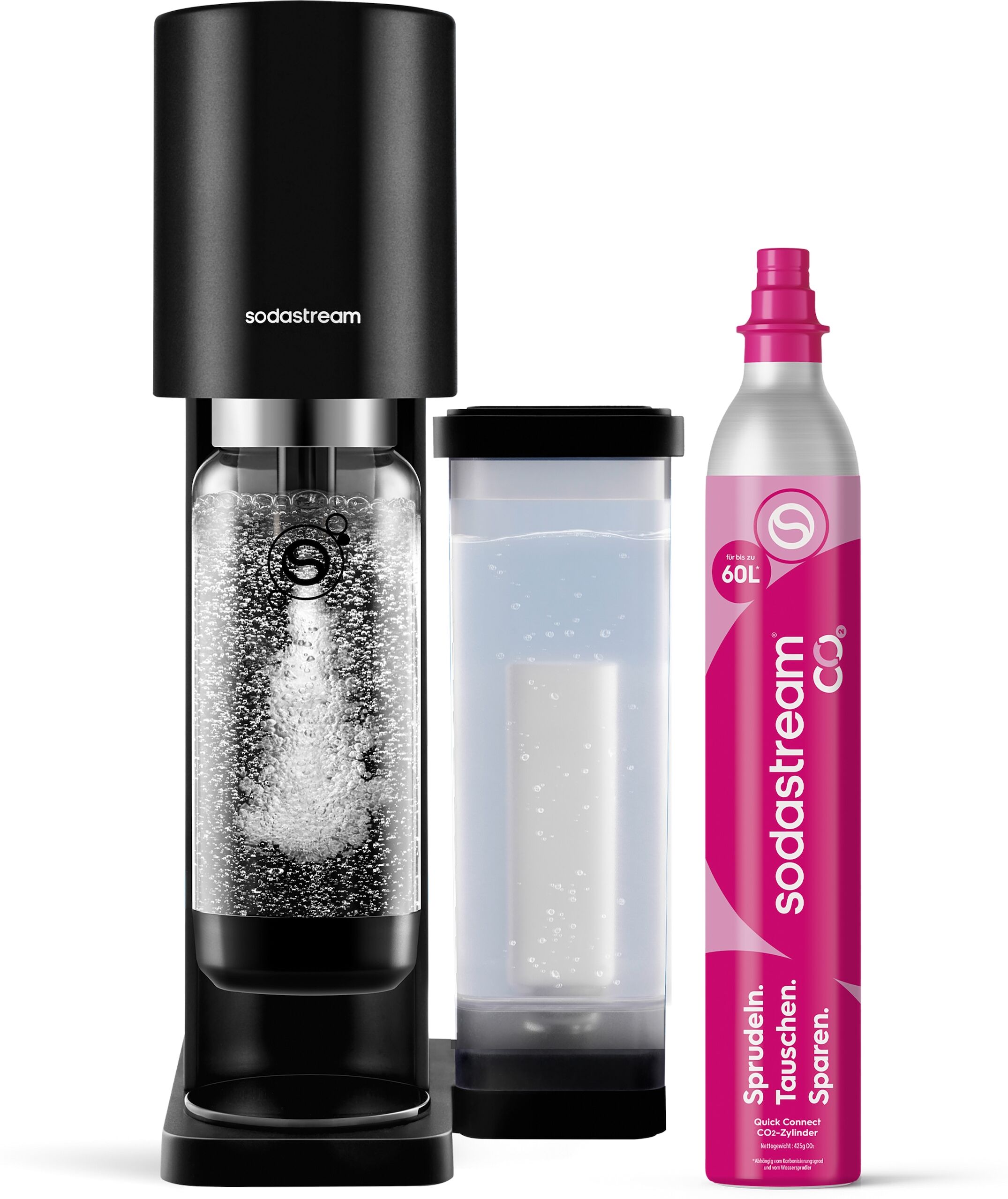 Wassersprudler SODASTREAM "FRESH PURE Wassersprudler schwarz, Standard Pack", schwarz, B:25,7cm H:43,8cm T:20,6cm, Kunststoff, Wassersprudler, Wassersprudler, Mit Filter und Tank