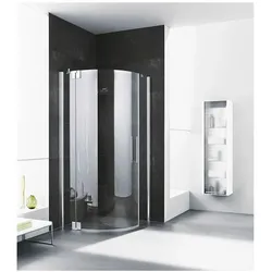 Kermi Pasa XP Viertelkreis-Schwingtür PX50L090181AK 90x90x185cm, Radius 50cm, silber mattglanz, ESG klar, links