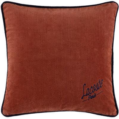 Dekokissen LACOSTE "LVETVET", braun (sierra), B:45cm L:45cm, Baumwolle, Dekokissen_Sitzkissen_Kissenhüllen, Gesticktes Logo auf der Vorderseite