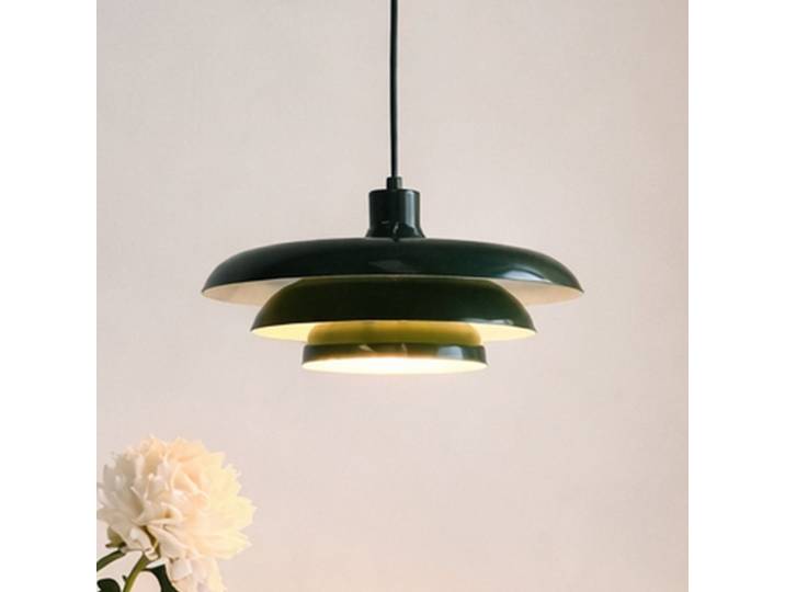 Suspension Ava vert foncé, métal, Ø 31 cm - Dyberg Larsen - Salle à manger - Design - À ampoule unique
