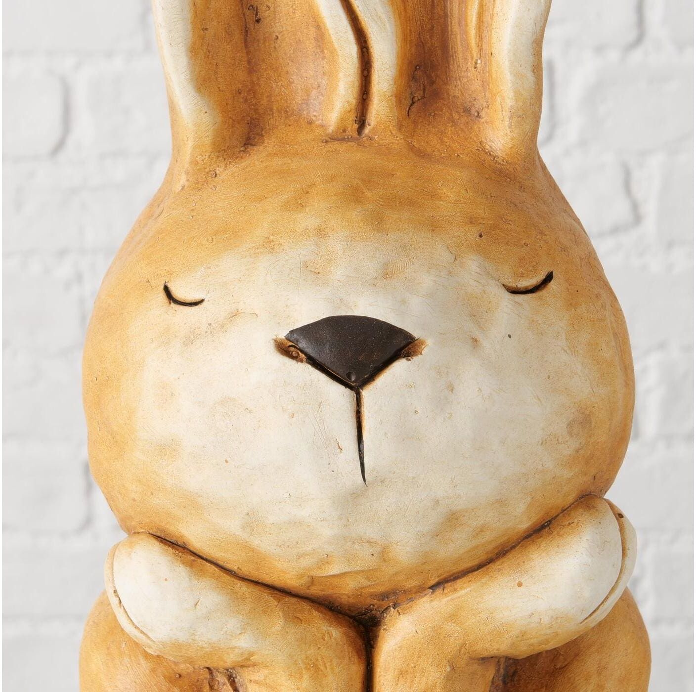 Dekofigur BOLTZE "Hase Udo, Beige", beige (natur), Kunststoff, Dekofiguren, Dekofigur natur Einheitsgröße