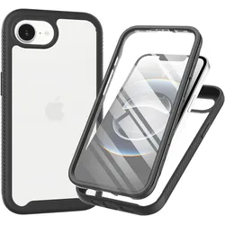 Cazy Schutzhülle 360 Grad hulle mit Eingebautem Folien (Apple iPhone 16e), Smartphone Hülle, Schwarz