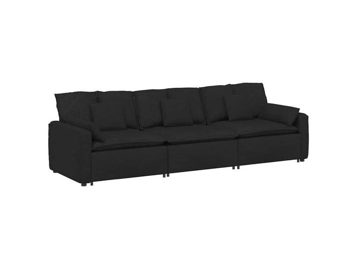 vidaXL Sofaelement Modulares Sofa mit Kissen Schwarz