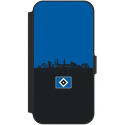 Nivocase Klapphülle für Apple iPhone 12 Handyhülle aus Kunst Leder NIVOflip schwarz HSV Hamburg Skyline (Apple iPhone 12), Smartphone Hülle, Schwarz