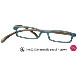 Lesebrille No.02 Klammeraffe petrol/brown