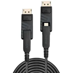 LINDY 38482 30m Fibre Optic Hybrid Mini DisplayPort 1.4 Kabel mit abnehmbaren DP-Stec