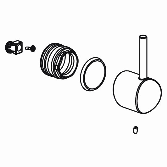 KWC Hebel und Befestigung komplett SYSTEMA, chromeline 535811