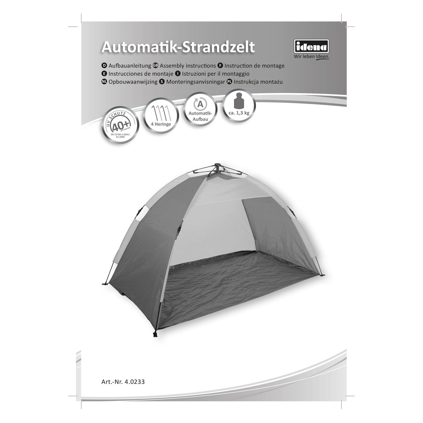 Idena Strandmuschel blau (Strandzelt + Strandmuschel, 1.46 kg) (40233)
