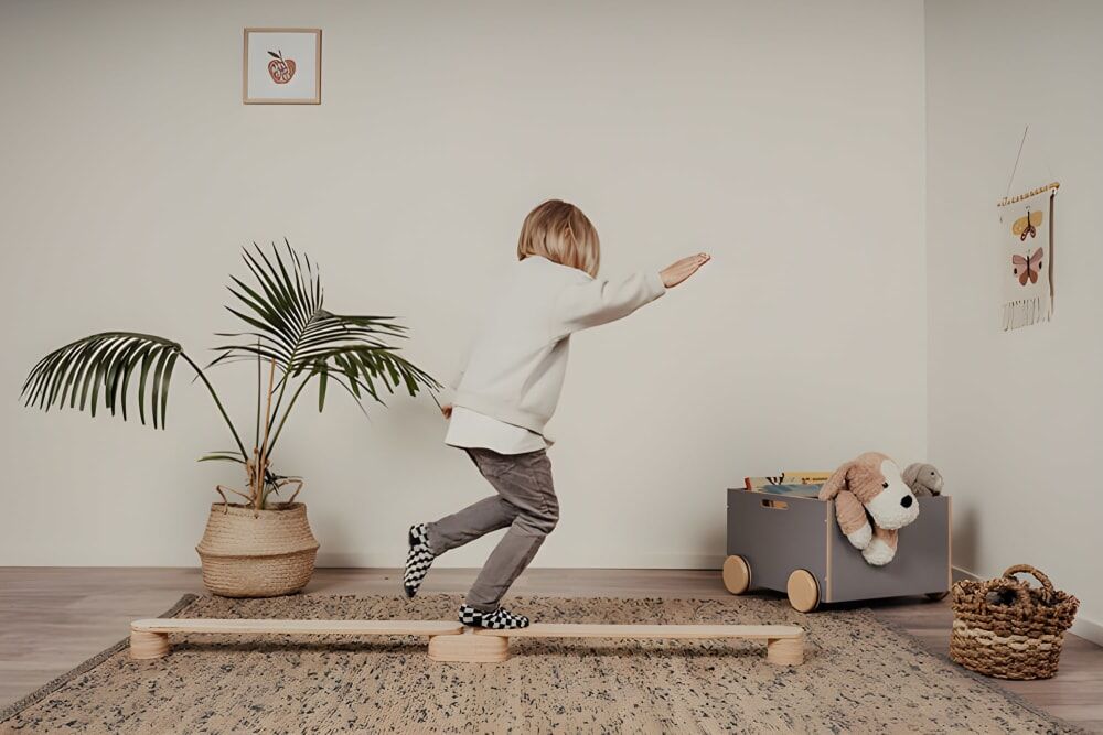 Leg&go Lot de 4 poutres d'équilibre pour enfant en contreplaqué marron Marron 75x2x8cm