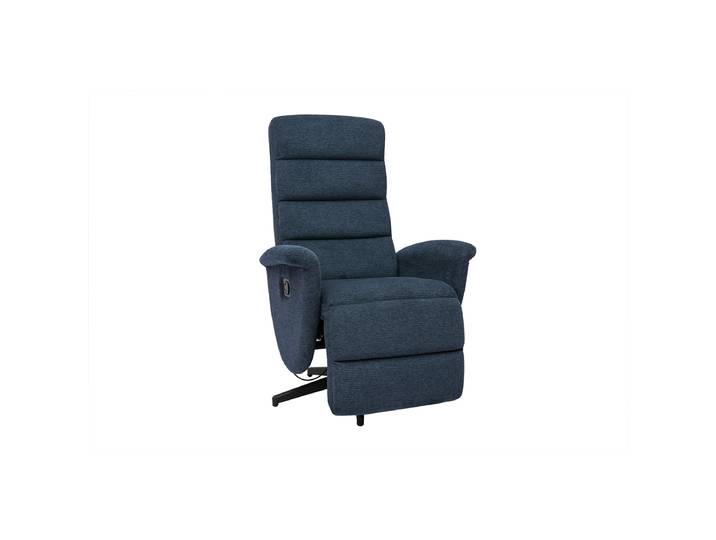 Fauteuil pivotant relax manuel en tissu chenille bleu foncé NELSON