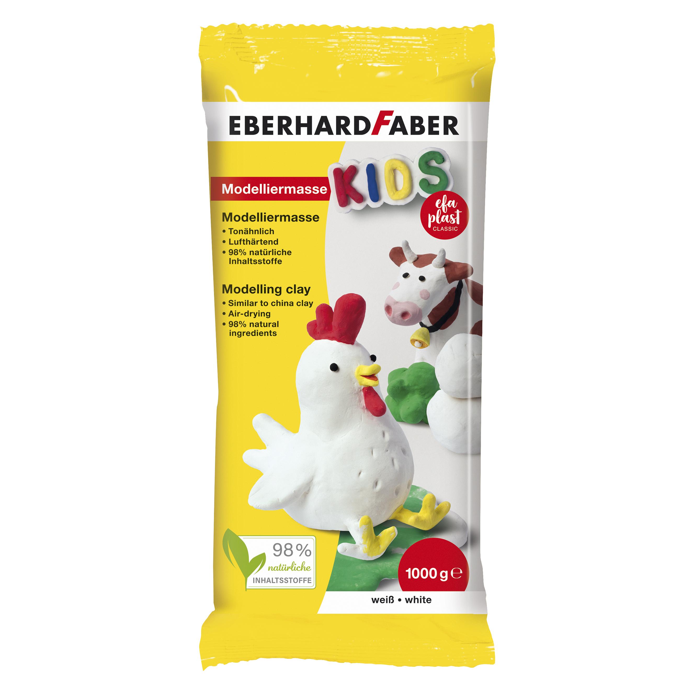 EberhardFaber Modelliermasse EFA PLAST Kids 1 kg, Weiss (570102)