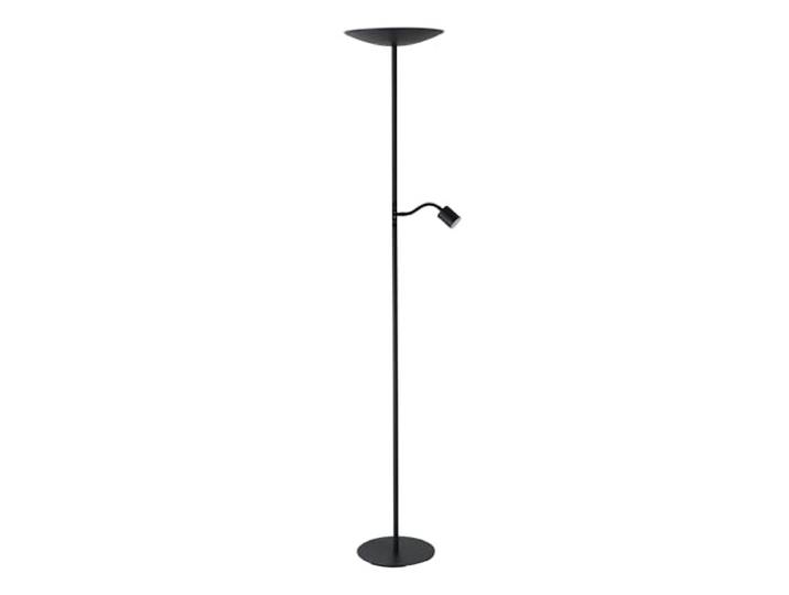 Eglo Lampadaire salon LED Conivarino\, lampe de lecture sur pied lèche-plafond avec liseuse flexible\, à intensité variable\, luminaire en acier noir\, blanc chaud\, 170 cm