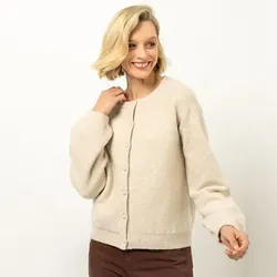 VIA MILANO Cardigan, 1/1-Arm Raglan-Ärmel Pailetten-Details Tailllenbedeckend