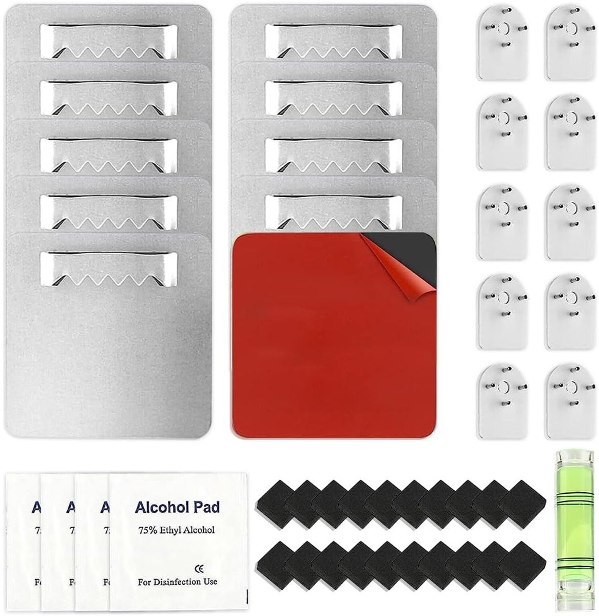 Allecto Set van 10 Zelfklevende Alu Dibond Foto Hangers