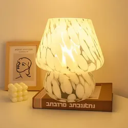 Relaxdays Tischlampe Pilz Weiß,Schwarz