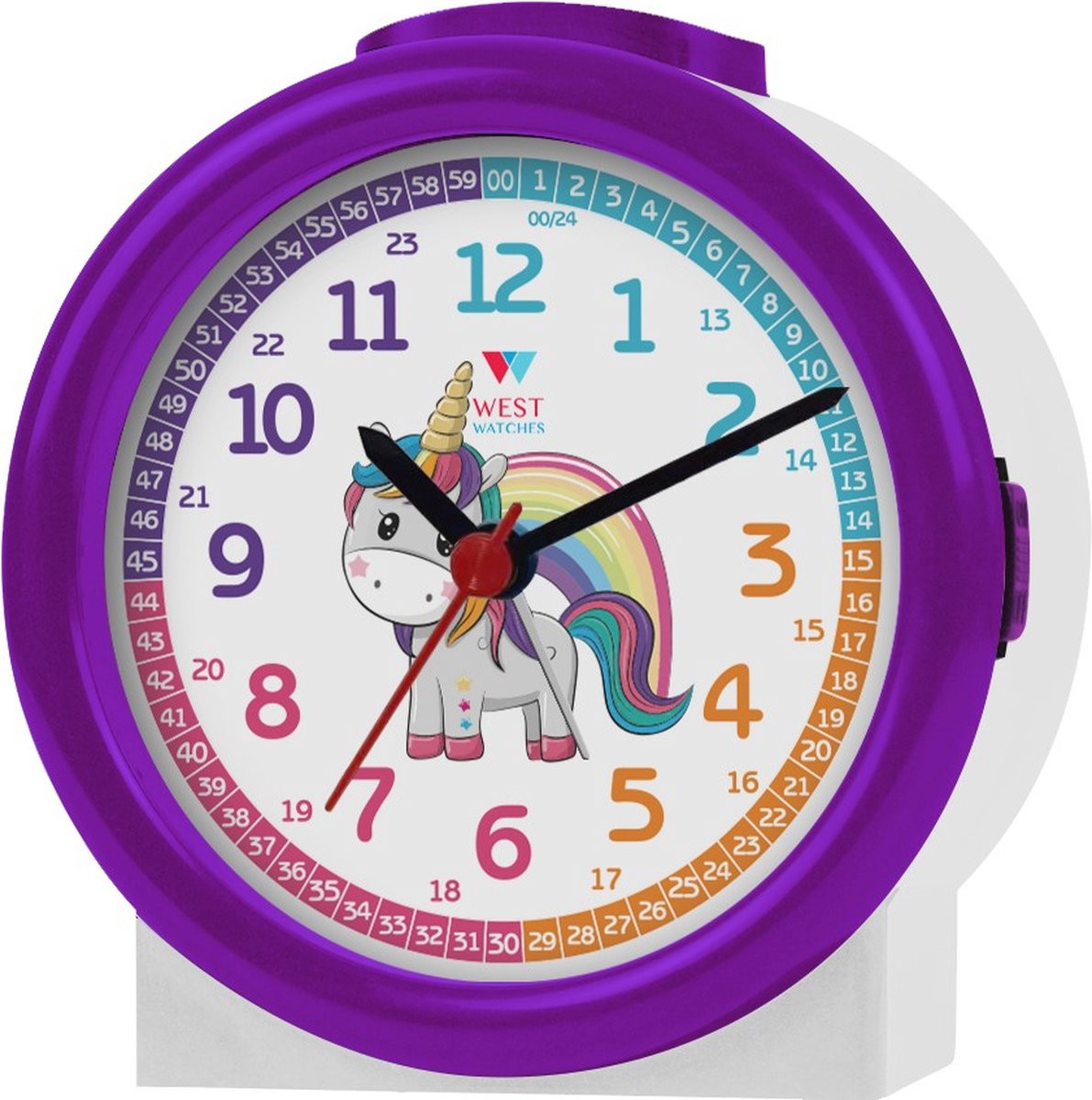 West Watches Kinderwekker Unicorn Analoge Alarmklok om te leren klokkijken