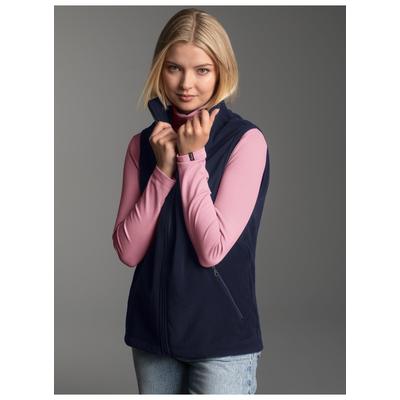 Fleeceweste TRIGEMA "TRIGEMA Fleeceweste", Damen, Gr. L, blau (navy), 100% Polyester, lang, Westen Fleeceweste