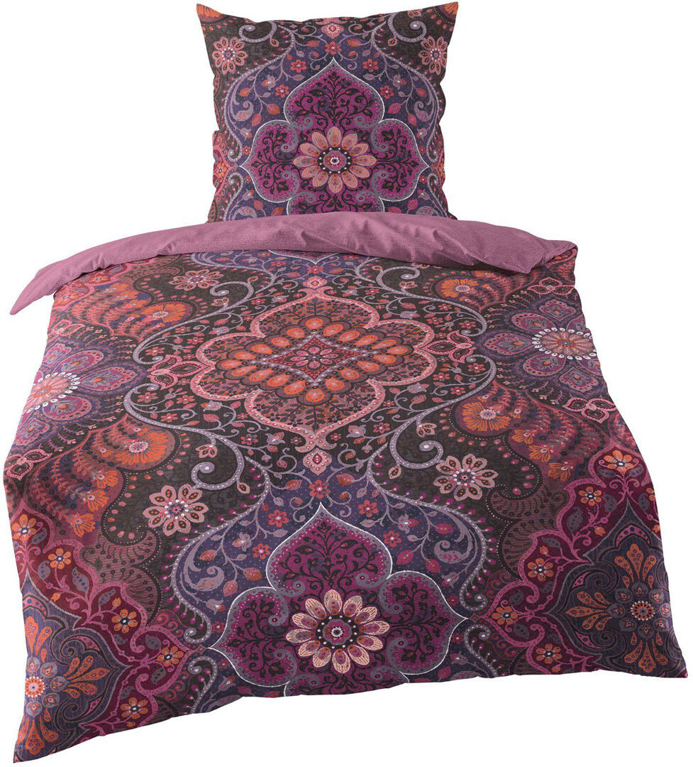 Latitude Vive Melvindale Cotton Duvet Set Purple Double - 2 Pillowcases (80 x 80cm)