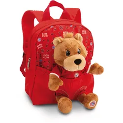 NICI Rucksack mit Plüschtier FC BAYERN MÜNCHEN 21x26cm - rot|braun