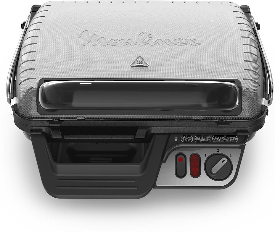 Moulinex Bistecchiera 2000W Piastre Antiaderenti Inox +Vasch Raccogli Grassi