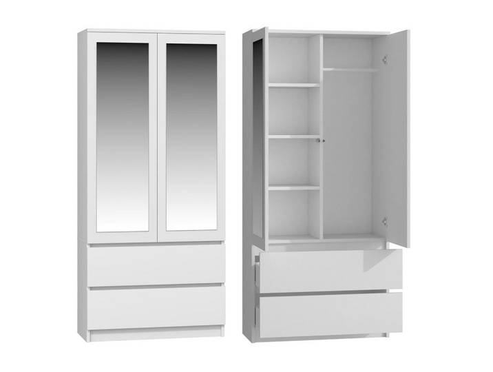 Raumhirsch Furniture Kleiderschrank Weiß 90/180/50, Rechteckig, 90x180x50 cm, Schlafzimmer, Kleiderschränke