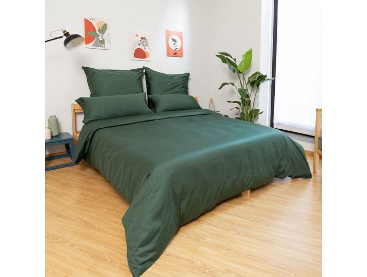 Bettwäsche WOLKENFELD Edel Mako-Satin Bettwäsche, unfassbar weich , grün (waldgrun), B/L: 155cm x 200cm, 1 Stk., 1 Stk., Mako-Satin, B/L: 40cm x 80cm, 2 Stk., Mako-Satin, Obermaterial: 100% Baumwolle, Bettwäsche, Bettwäsche, 135x200 cm, 155x220 & Übergrössen I inkl. Kissenbezüge 80x80 I Uni