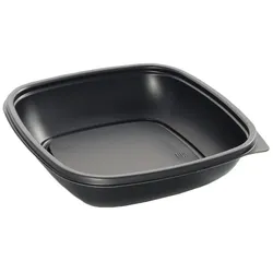 MONOUSO - Wiederverwendbare Plastikbehälter aus PP Schwarz 500ml 16,5x16,5x4cm (300 Stück)