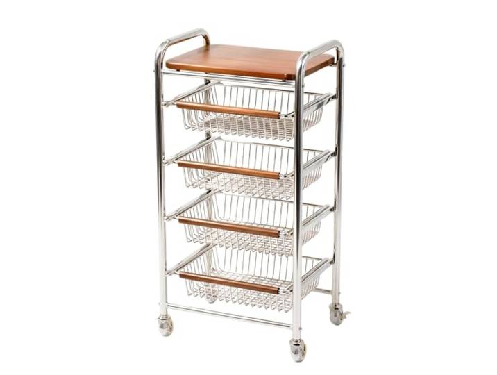 WANGHAI-666 Rollwagen 5-stufiger Snack- und Obstwagen, mobiler Gemüsekorb for die Küche, Utility-Organizer