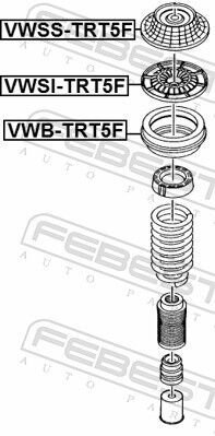 Febest Federbeinstützlager Vwss-Trt5f Vorderachse Für Vag