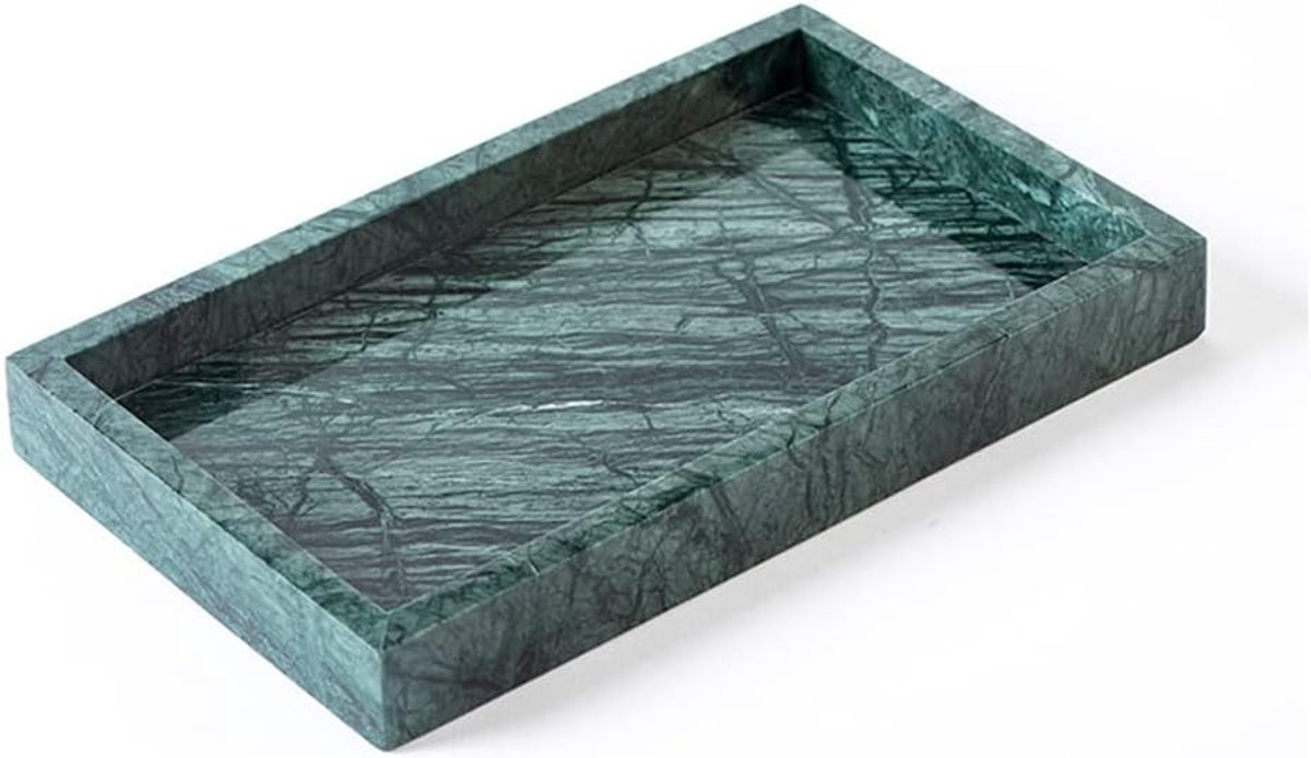 Decoratief Marmeren Opberg Dienblad Groen B/D/H: 25 x 25 x 3 cm