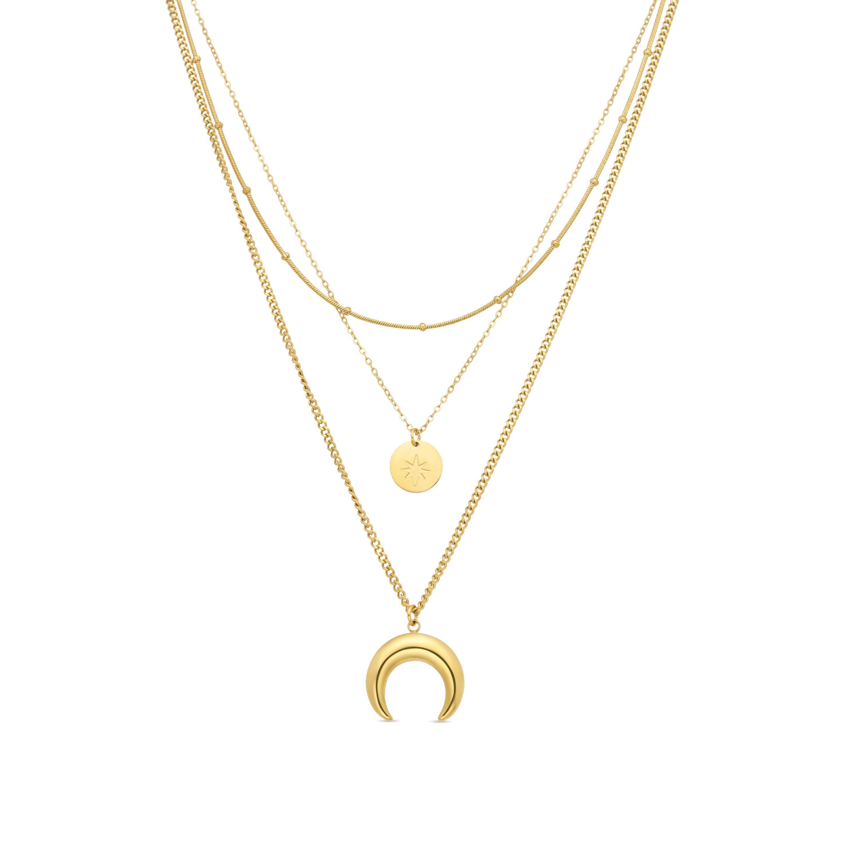 Luxenter Halskette mit 18 Karat Gelbgold-Finish – Salsu