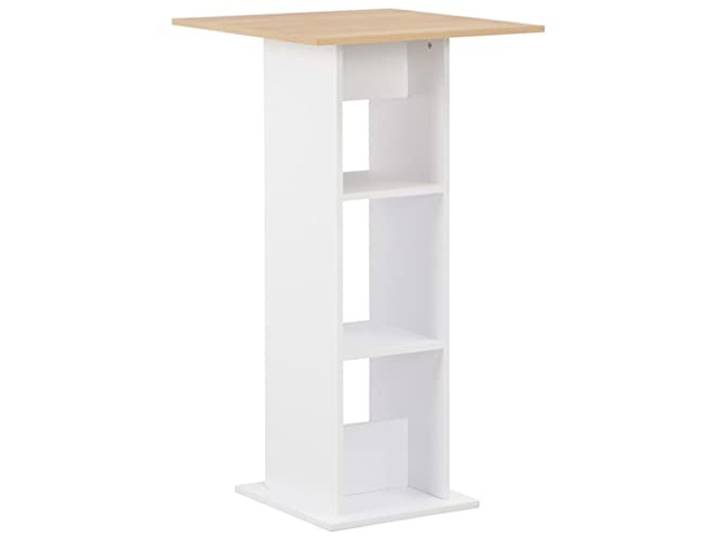 vidaXL Bartisch Weiß und Sonoma-Eiche 60x60x110 cm