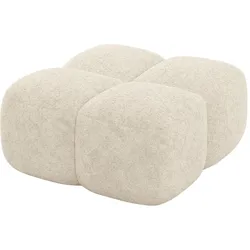 POUF Miko-Puf 90x90x45 cm Creme Velours Modular Sitzhocker