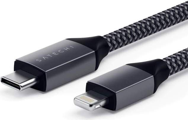 Satechi USB-C naar Lightning-kabel MFI Space Grey
