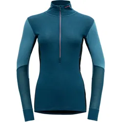 DEVOLD WOOL MESH 190 ZIP NECK WMN - Damen Funktionsunterhemd blau - S