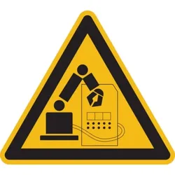 König Werbeanlagen Warnschild, Warnung vor Gefahren im Greifraum - praxisbewährt - 100 mm Folie selbstklebend