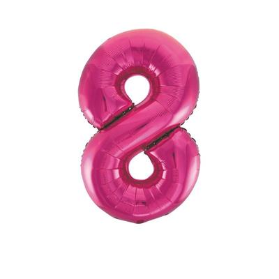 Folienballon Zahl 8 pink
