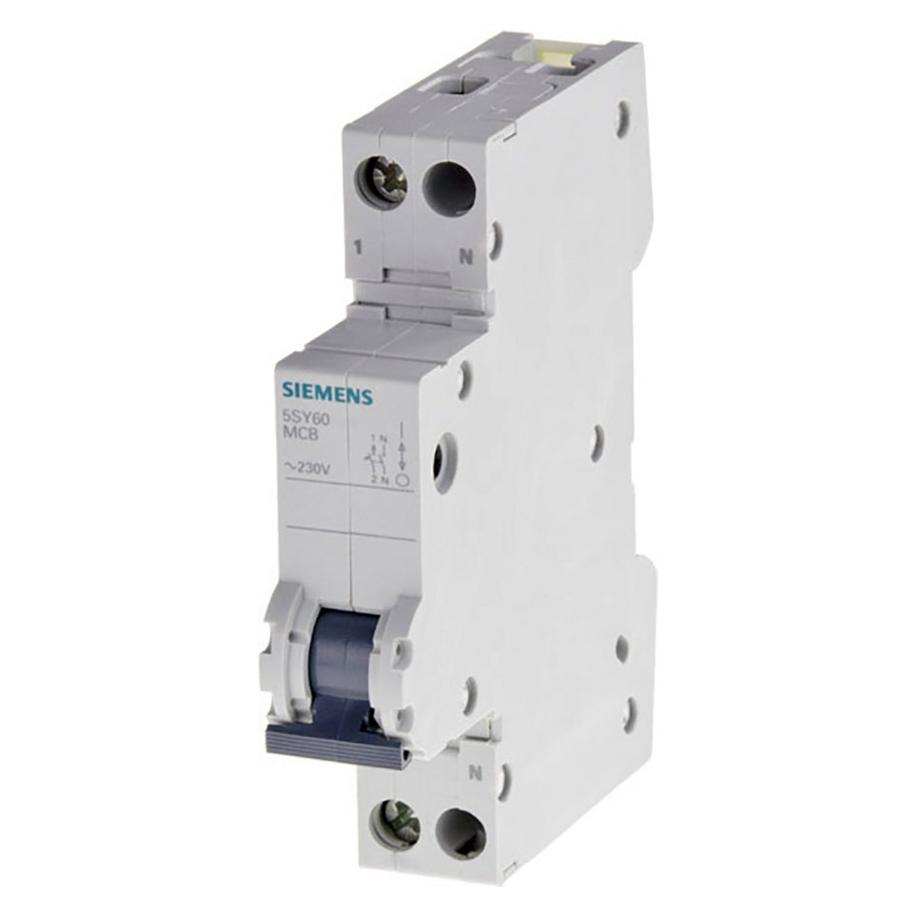 Siemens MCB 1+N Pole Type B 6kA 16A 230V (5SY6016-6)