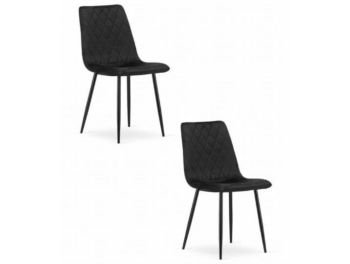 Chaise - OSKAR - TURIN - Velours Noir - Lot de 2 - Intérieur - Classique