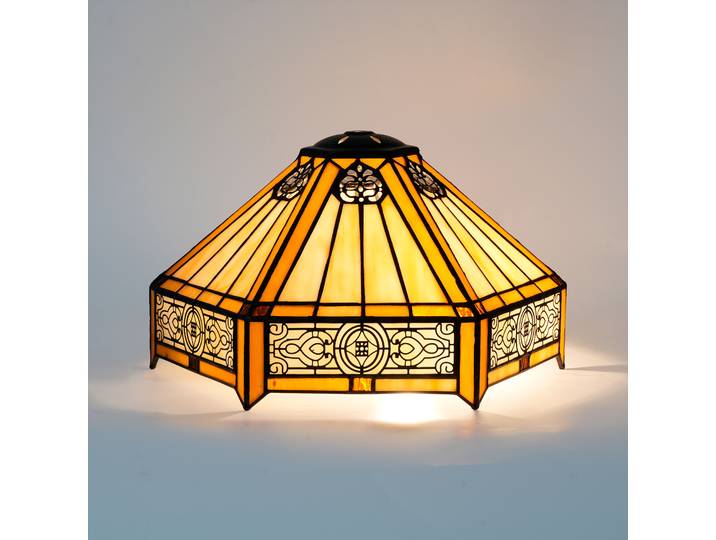 Abat-jour hexagonal vintage en verre, abat-jour de remplacement en vitrail, abat-jour de lampe suspendue, abat-jour de lampe sur pied