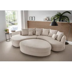 Wohnlandschaft Limoncello m. Hocker ca. 160x300 cm Beige