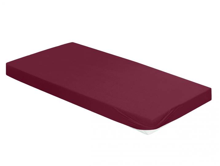 Spannbettlaken IRISETTE Kuschel Jersey Spannbettlaken Vesuv , rot (rubin), L:200cm, Jersey, Obermaterial: 100% Baumwolle, Bettlaken, Spannbettlaken, mit Rundumgummizug