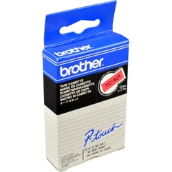 Brother P-Touch Band TC-401  schwarz auf rot  12mm / 7,7m  laminiert
