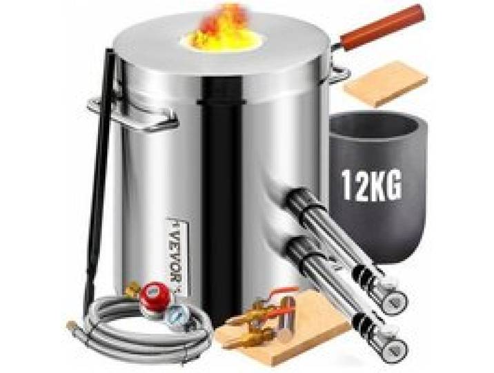 Four de Fusion à Gaz Capacité 12kg 1482℃ Four à Propane Fonderie 2 Fonction Fusion et Forgeage Kit de Four de Fusion de Métal